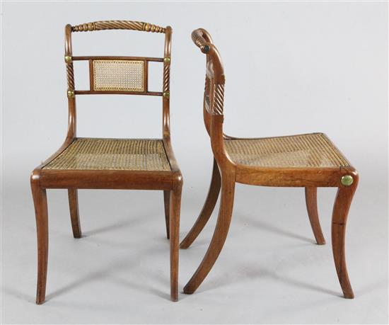 A set of eight Regency rosewood dining chairs, W.1ft 6in. H.2ft 8in.